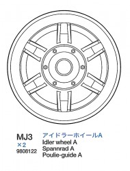 Idler Wheel A (MJ3 x2) for Tamiya 56022 and 56024 1:16