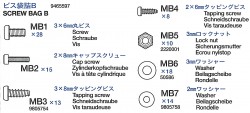 Schraubenbeutel B (MB1-MB7) für Tamiya M26 Pershing (56016)