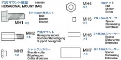 Hexagonal Mount Bag (MH1-MH7) for Tamiya 56016