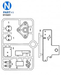 N-Parts (N1-N8) for Tamiya Jagdpanthter (56024) 1:16