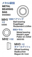 Metal Bearing Bag (MH1 x2, MH2 x32, MH3 x2) for Tamiya 56024