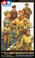 WWII US Infantry at Rest with Willys Jeep - 1/48