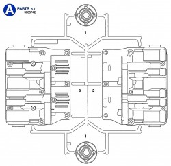 A Parts (A1-A3) for Tamiya Leopard 2A6 (56020) 1:16