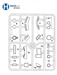 H Parts (H1-H18) for Tamiya Leopard 2A6 (56020) 1:16