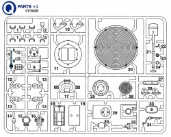 Q Parts (Q1-Q34) for Tamiya Leopard 2A6 (56020) 1:16