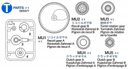 T Parts (T1-T4, MU1-MU5) for Tamiya Leopard 2A6 (56020) 1:16