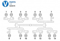 V Parts (V1-V14) for Tamiya Leopard 2A6 (56020) 1:16