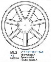 Idler Wheel A (ML3 x2) for Tamiya (56026) 1:16