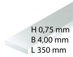 Plastik-Streifen - 0,75 x 4,00 x 350 mm (10 Stück)