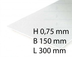 Plastik-Platten (weiß) - 0,75 x 150 x 300 mm (2 Stück)