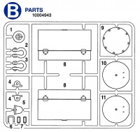 B Parts (B1-B11) for Tamiya KV-1 / KV-2 (56028, 56030) 1:16