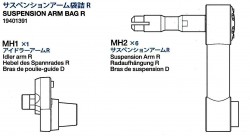 Schwingarm Beutel R (MH1 x1, MH2 x6) für Tamiya 56028, 56030
