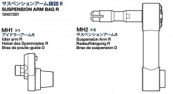Suspension Arm Bag R (MH1 x1, MH2 x6) for Tamiya 56028, 56030