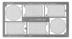 Fotogeätzte Lüftergitter  für  Tamiya Königstiger 1:16, Rev. 2.0