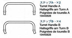 Turret Handle A (x2) and B (x4) for Tamiya KV-2 (56030) 1:16