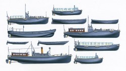 Japanische Marine Hilfsboote Set (28 Stück) - 1:350