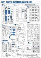 Spare Parts List for Tamiya Super Sherman (56032) 1:16