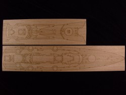 Holzdeck für 1:350 DKM Bismarck - Tamiya 78013 - 1:350