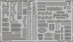 Photo-Etched Parts for 1/350 DKM Destroyer Z-25 - 1944 - Trumpeter 05321 - 1/350
