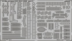 Fotoätzteile für 1:350 DKM Zerstörer Z-25 - 1944 - Trumpeter 05321 - 1:350