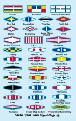 Marine Signalflaggen WWII (Abziehbilder / Decal) - 1:200