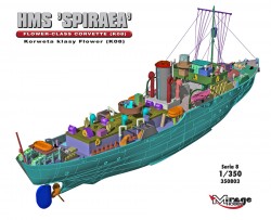 Flower Class Corvette K08 - HMS Spiraea - 1:350