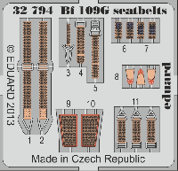 Photo-Etched Seatbelts for 1/32 Messerschmitt Bf109 G-6 - Revell 04665 - 1/32