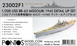 Detail Set (Holzdeck Teak) für 1:200 USS Missouri BB-63 - Trumpeter 03 - 1:200