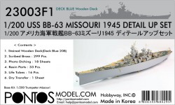 Detail Set (Holzdeck Blau) für 1:200 USS Missouri BB-63 - Trumpeter - 1:200