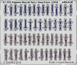 Photo-Etched Royal Navy Figures - Gun Crew - pre-painted- 1/350