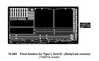 Frontschutzbleche Tiger I Ausf. E früh / spät - Fotoätzteile - 1:16