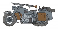 German Motorcycle with Sidecar - 1/48