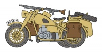 German Motorcycle with Sidecar - 1/48