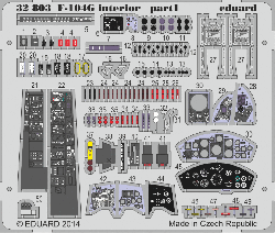 Interior Details for 1/32 F-104G Starfighter Italeri 2502 - 1/32