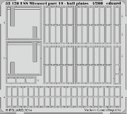 Photo-Etched Parts - Hull Plates for 1/200 USS Missouri  - Trumpeter 03705 - 1/200