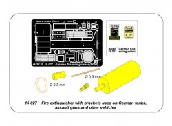 Feuerlöscher und Halterung für deutsche Panzer und Sturmgeschütze - 1:16