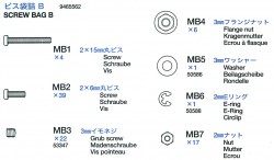 Schraubenbeutel B (MB1-MB7) für Tamiya Tiger I (56010) 1:16