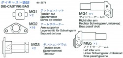 Die-Casting Bag (MG1-MG5) for Tamiya Tiger I (56010) 1:16