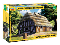Strohbedecktes Landhaus / Mittelalterliches Haus mit Reetdach - 1:72